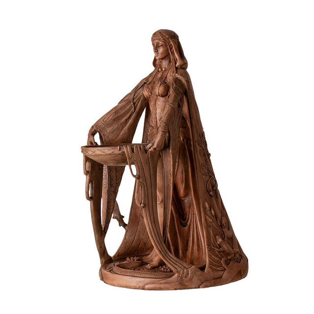 16" Celtic Danu Goddess Wood Finish Statue - Magick Magick.com