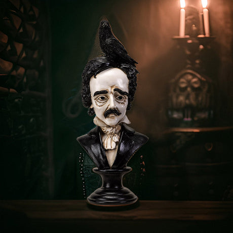 16" Edgar Allen Poe Bust Statue - Magick Magick.com