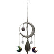 16" Metal Wall Hanging Moon & Broom with Amethyst - Magick Magick.com