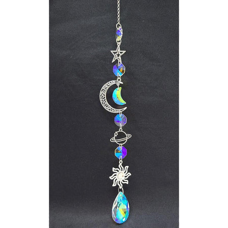 16" Sun Catcher - Jeweled Star, Moon, Planet & Sun - Magick Magick.com