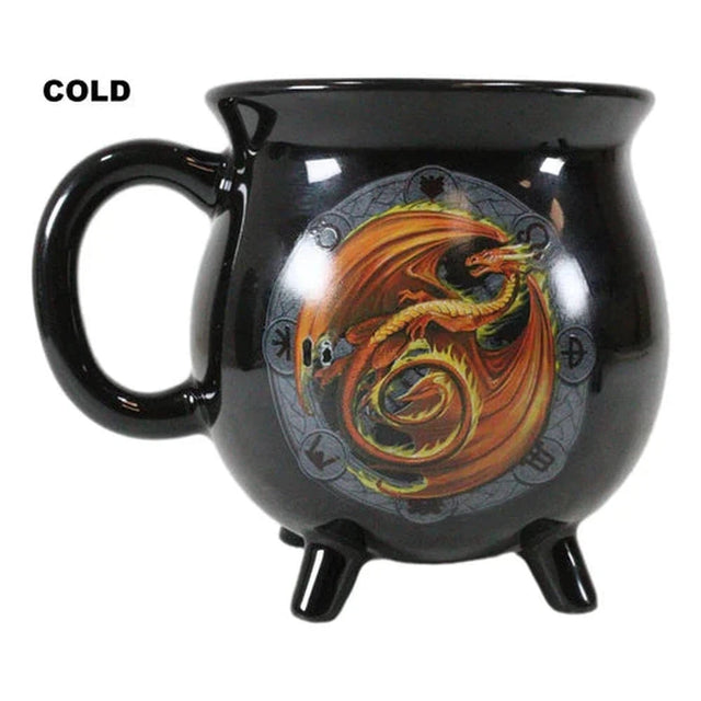 16 oz Anne Stokes Ceramic Color Changing Cauldron Mug - Beltane - Magick Magick.com