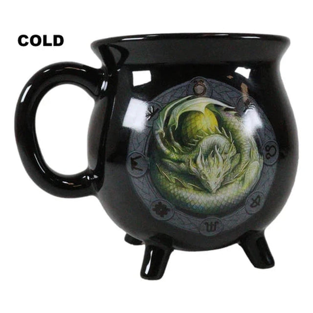 16 oz Anne Stokes Ceramic Color Changing Cauldron Mug - Ostara - Magick Magick.com