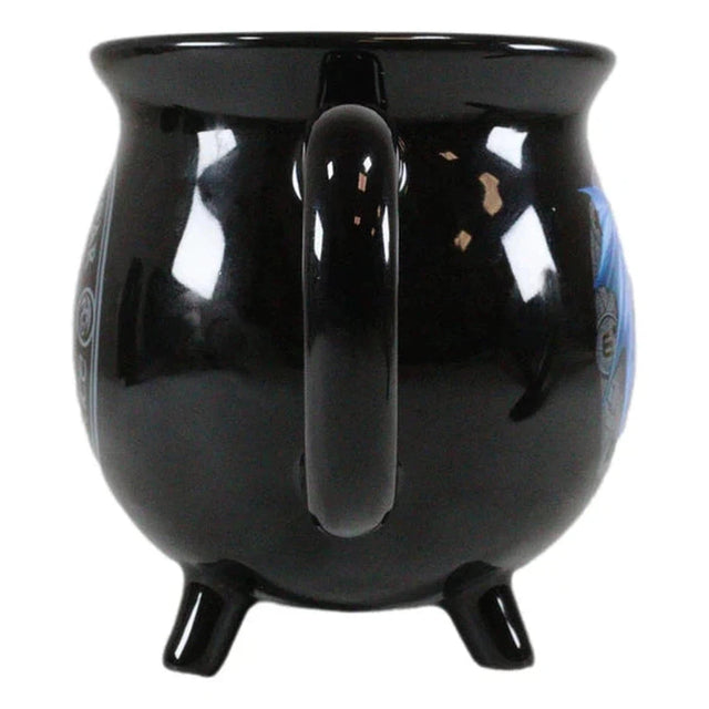 16 oz Anne Stokes Ceramic Color Changing Cauldron Mug - Yule Dragon - Magick Magick.com