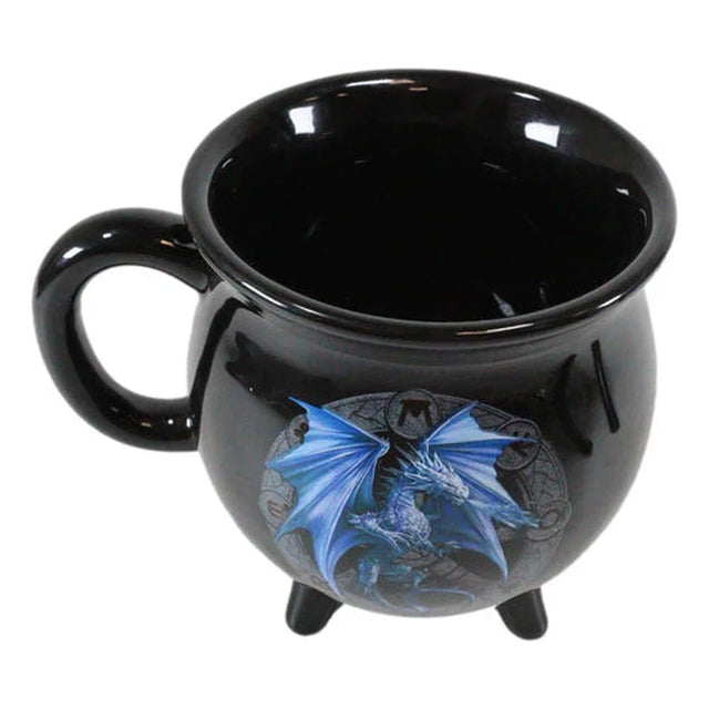 16 oz Anne Stokes Ceramic Color Changing Cauldron Mug - Yule Dragon - Magick Magick.com