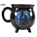 16 oz Anne Stokes Ceramic Color Changing Cauldron Mug - Yule Dragon - Magick Magick.com