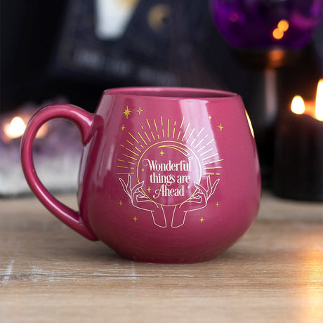 16 oz Ceramic Color Changing Mug - Fortune Teller Pink - Magick Magick.com