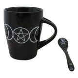 16 oz Ceramic Mug and Spoon Set - Triple Moon - Magick Magick.com