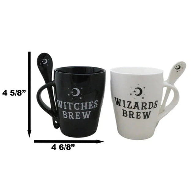 16 oz Ceramic Mug and Spoon Set - Witches Brew & Wizards Brew - Magick Magick.com