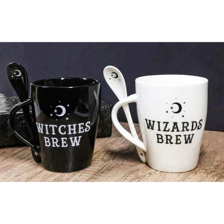 16 oz Ceramic Mug and Spoon Set - Witches Brew & Wizards Brew - Magick Magick.com