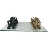 17" Glass Chess Set - Greek Mythology - Magick Magick.com