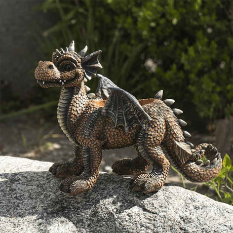 17.8" Dragon Statue Planter - Standing - Magick Magick.com