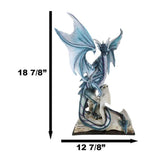 18" Blue Dragon with Spell Book Statue - Magick Magick.com