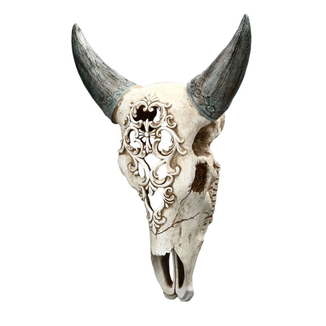 18" Carved Bison Skull Statue - Magick Magick.com