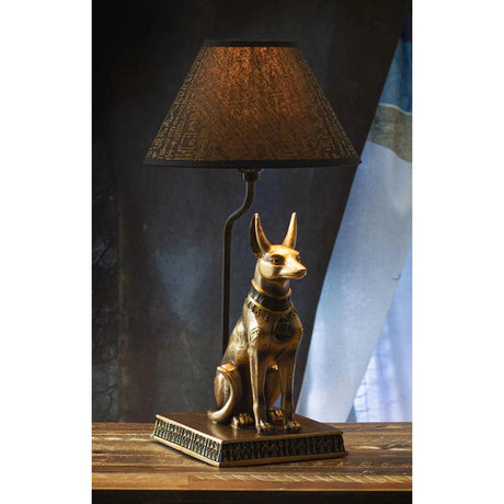 18" Egyptian Bronze Anubis Lamp - Magick Magick.com