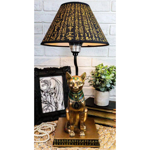 18" Egyptian Bronze Bastet Lamp - Magick Magick.com