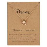 18" Zodiac Horoscope Constellation Gold Plated Necklace - Magick Magick.com