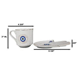 18 oz Ceramic Mug and Saucer Set - Evil Eye White - Magick Magick.com