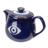 18 oz Ceramic Tea Pot - Evil Eye Blue - Magick Magick.com