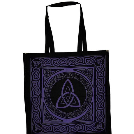 18" x 18" Ancient Triquetra Purple & Black Tote Bag - Magick Magick.com