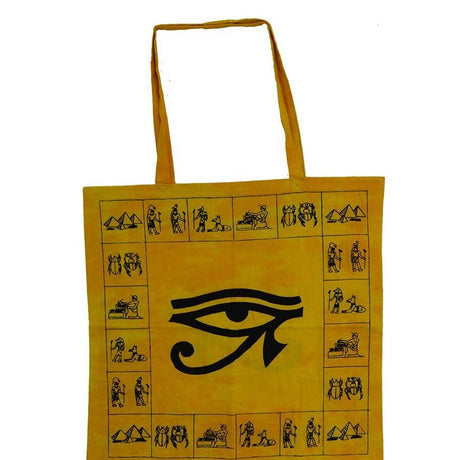 18" x 18" Egyptian Eye of Horus Gold & Black Tote Bag - Magick Magick.com