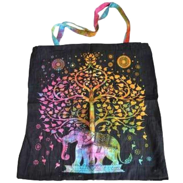 18" x 18" Elephant Tree Tie Dye Tote Bag - Magick Magick.com