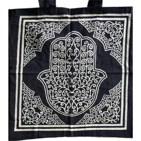 18" x 18" Hand of Compassion White & Black Tote Bag - Magick Magick.com