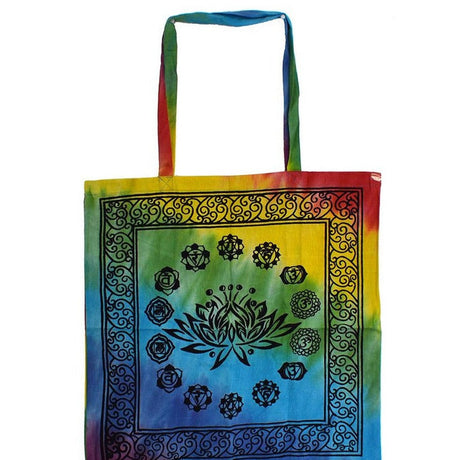 18" x 18" Lotus Chakra Tie Dye Tote Bag - Magick Magick.com