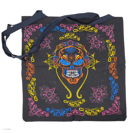 18" x 18" Musical Skull Multi Color Tote Bag - Magick Magick.com