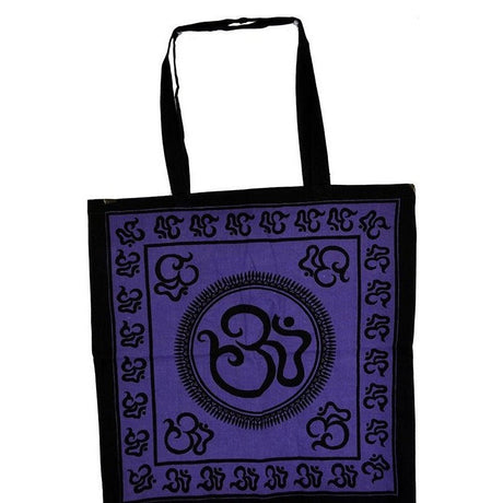 18" x 18" Om Purple & Black Tote Bag - Magick Magick.com