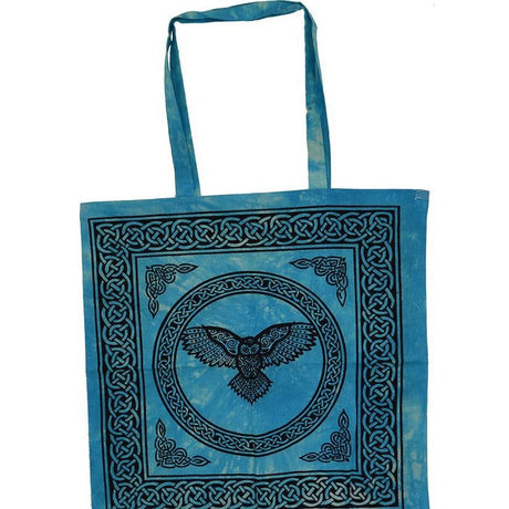 18" x 18" Owl Turquoise & Black Tote Bag - Magick Magick.com