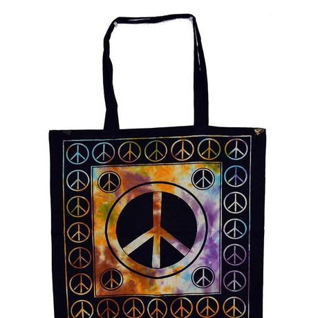18" x 18" Peace Sign Tie Dye Tote Bag - Magick Magick.com