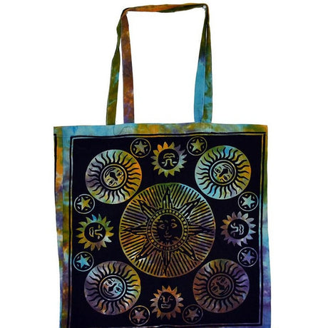 18" x 18" Sun And Stars Tie Dye Tote Bag - Magick Magick.com
