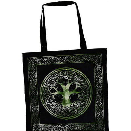 18" x 18" Tree of Life Green & Black Tote Bag - Magick Magick.com