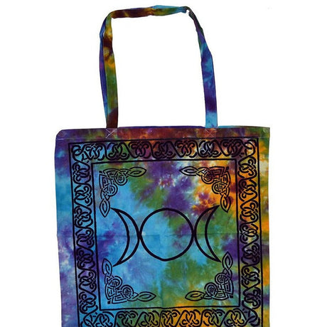 18" x 18" Triple Moon Tie Dye Tote Bag - Magick Magick.com