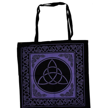 18" x 18" Triquetra Purple & Black Tote Bag - Magick Magick.com