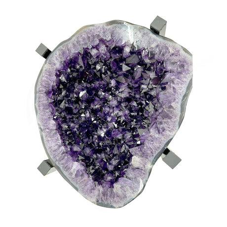 18" x 20" x 17" Amethyst Geode Table with Stainless Steel Base (83.6 lbs) - Magick Magick.com