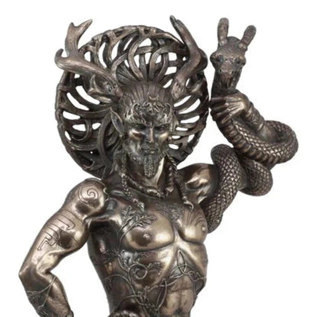 18.5" Celtic Horned God Cernunnos Statue in Bronze - Magick Magick.com