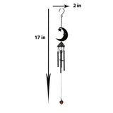 19" Black Crescent Moon Wind Chime - Magick Magick.com