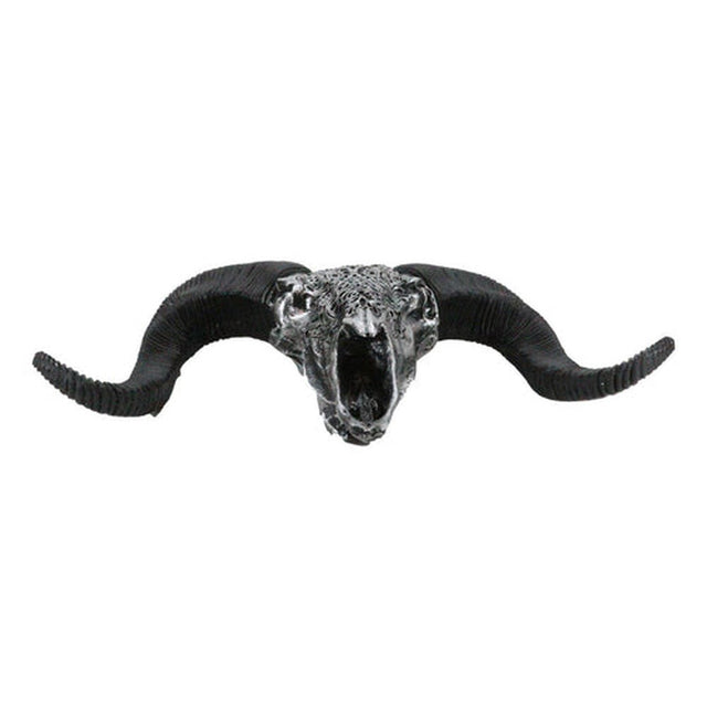 19.3" Carved Resin Cow Skull in Silver - Magick Magick.com