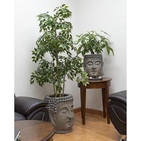 19.5" Zen Buddha Head Resin Planter Pot - Magick Magick.com