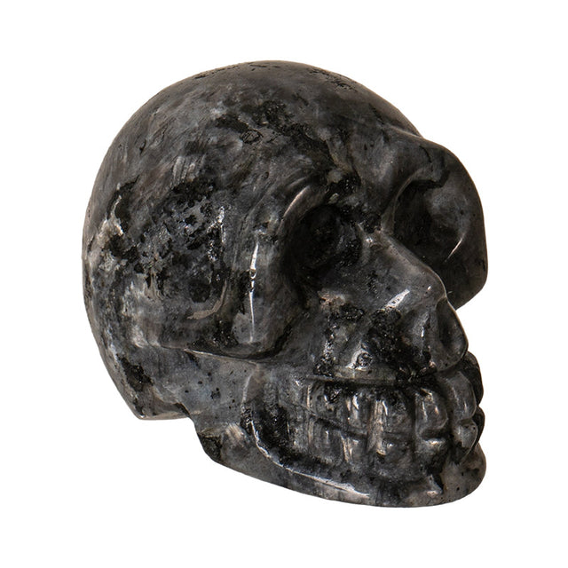 1.9" Black Labradorite Gemstone Skull - Magick Magick.com