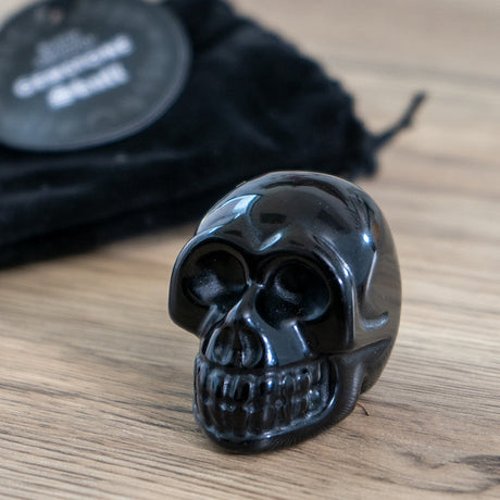 1.9" Black Obsidian Gemstone Skull - Magick Magick.com