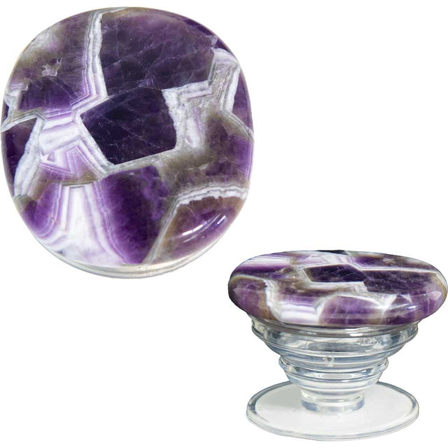 2" Gemstone Cell Phone Grip Holder - Amethyst - Magick Magick.com