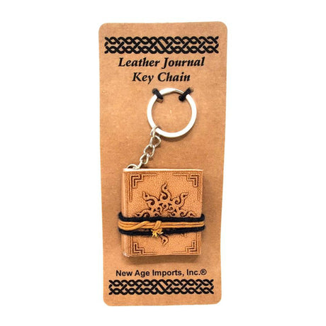2" Leather Journal Key Chain - Sun - Magick Magick.com