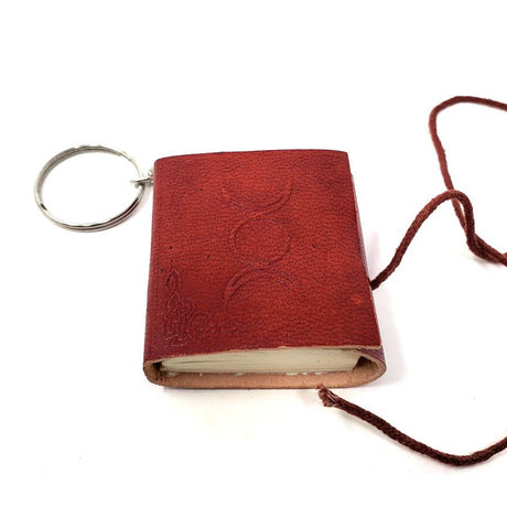 2" Leather Journal Key Chain - Triple Moon - Magick Magick.com