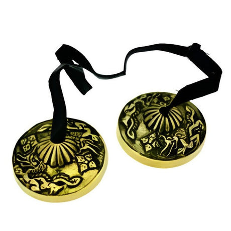 2" Tibetan Tingshas / Cymbals - Dragon - Magick Magick.com