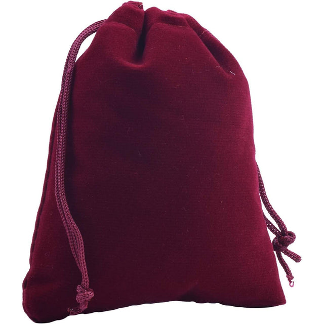 2" x 2.5" Unlined Velvet Bag - Burgundy - Magick Magick.com