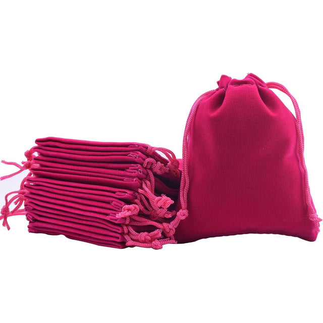 2" x 2.5" Unlined Velvet Bag - Hot Pink - Magick Magick.com