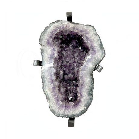 21" x 14" x 16" Amethyst Geode Table with Stainless Steel Base (57.42 lbs) - Magick Magick.com