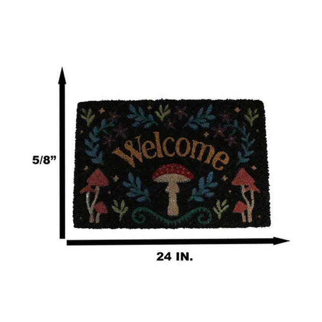 23.5" Welcome Mushroom Doormat - Magick Magick.com